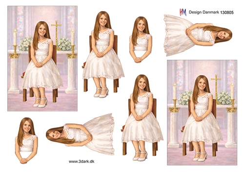 3D Konfirmationspige på stol